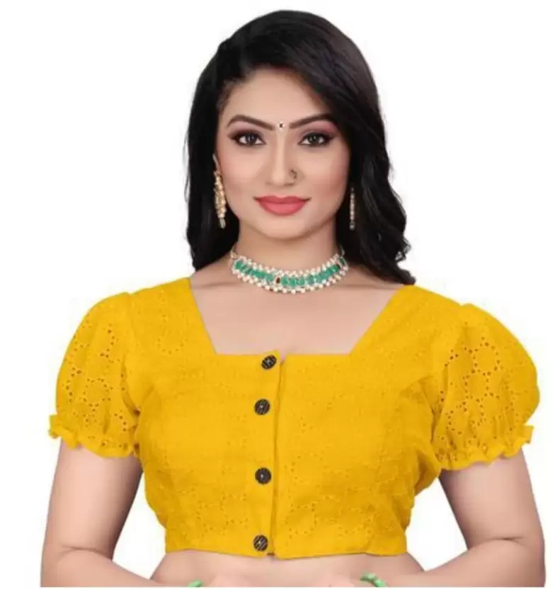 Square Neck Half Sleeve Puff Sleeve Blouse Design